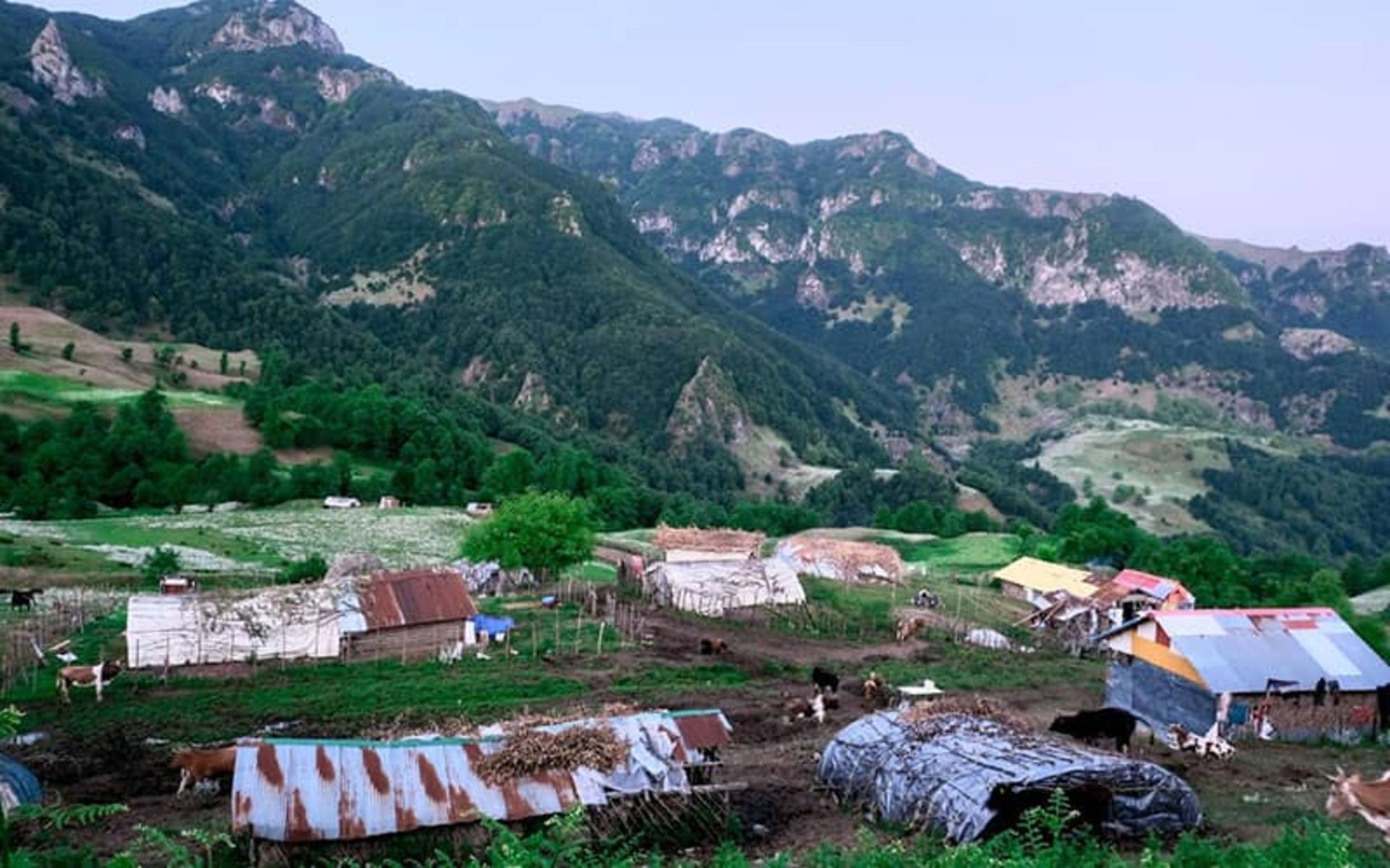 Villages on the green slopes of Mount Espinas