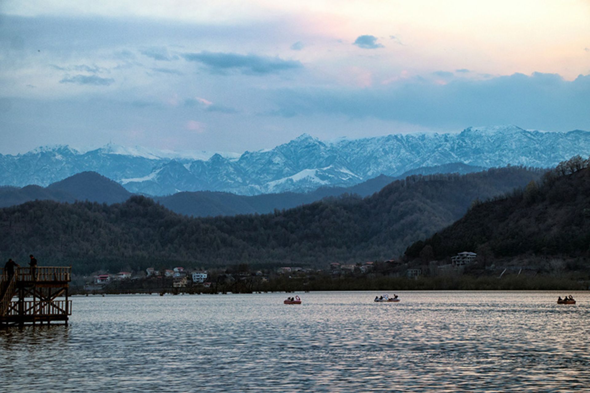 Boating in Astara Steel Lagoon