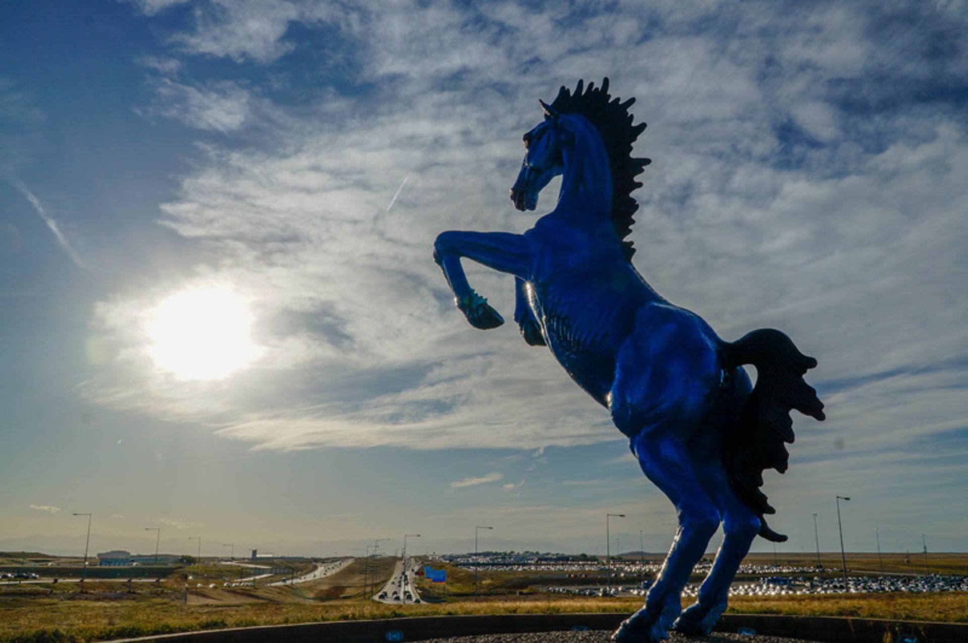 Blue Lucifer Horse at Denver Airport