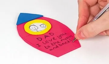 Father's Day craft with cardboard and colored paper