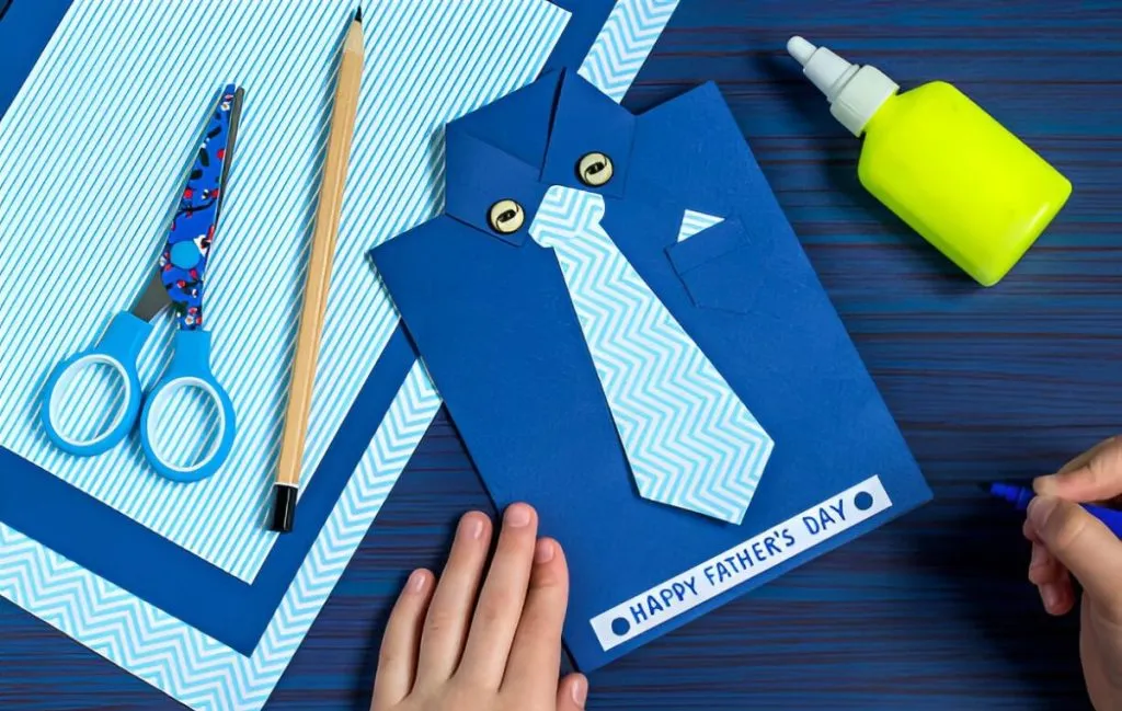 Father's day craft with colored paper