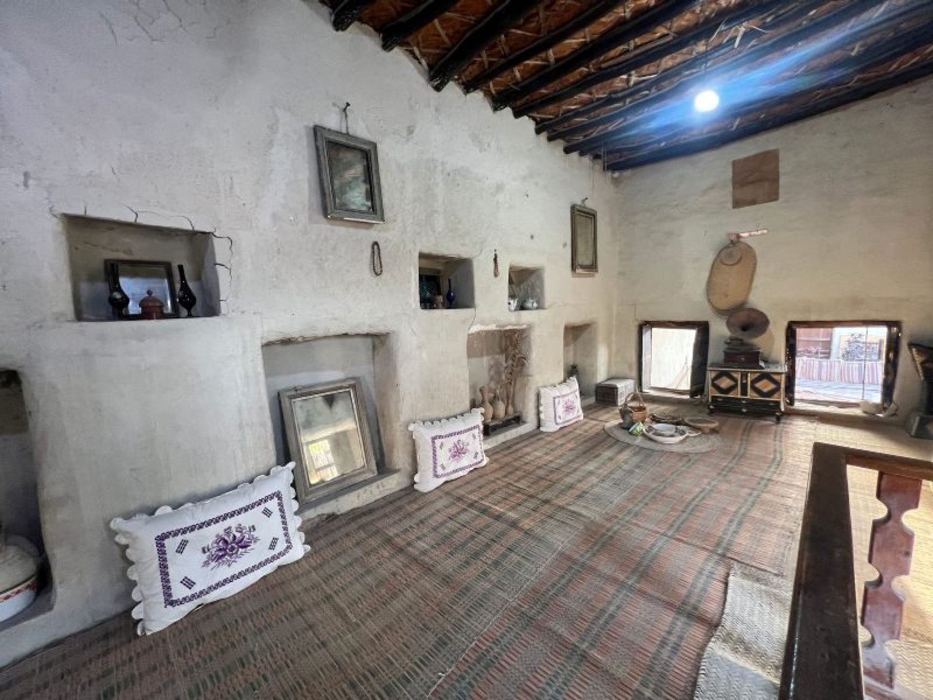 The interior of the room in the anthropological house of Kish natives