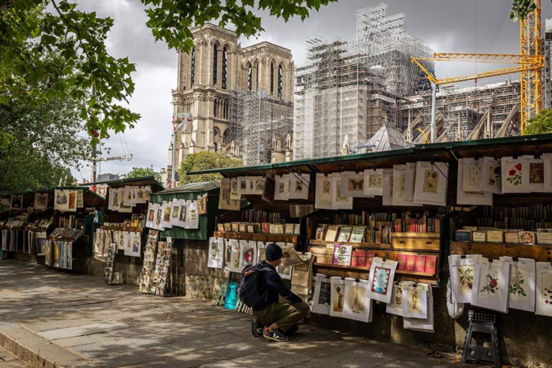 Book stalls near Notre Dame Cathedral