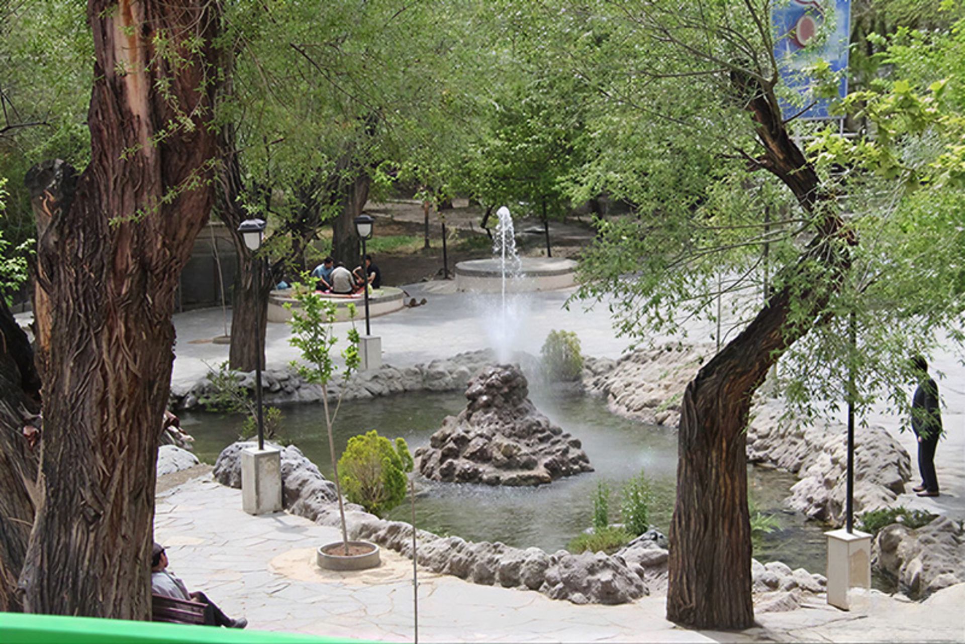 Pond and fountain in Damavand's top spring