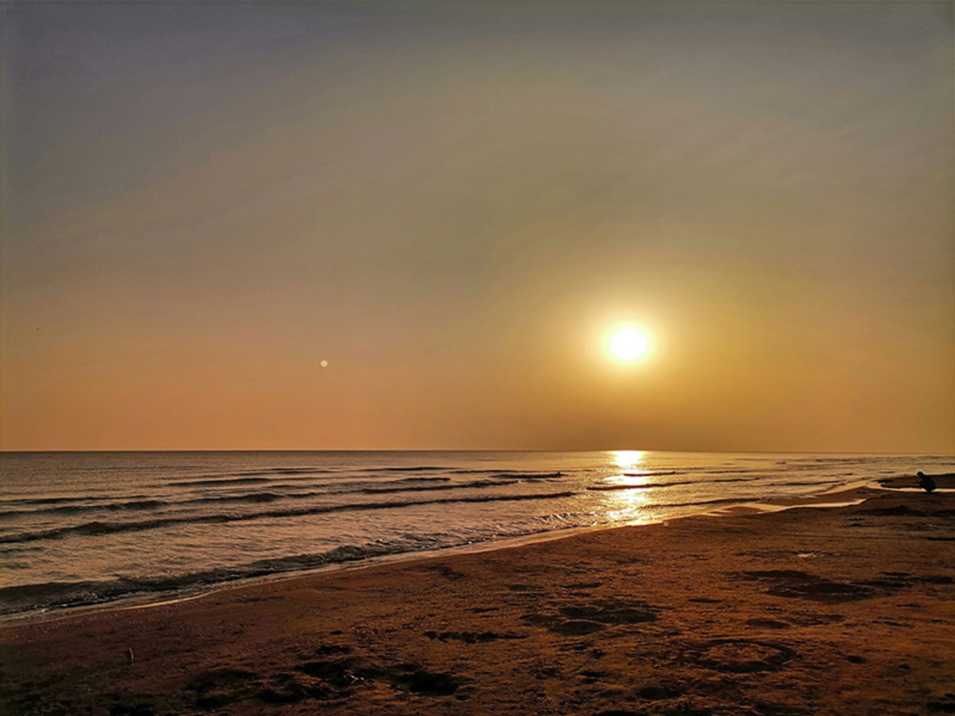 Chabaksar ocean beach at sunset
