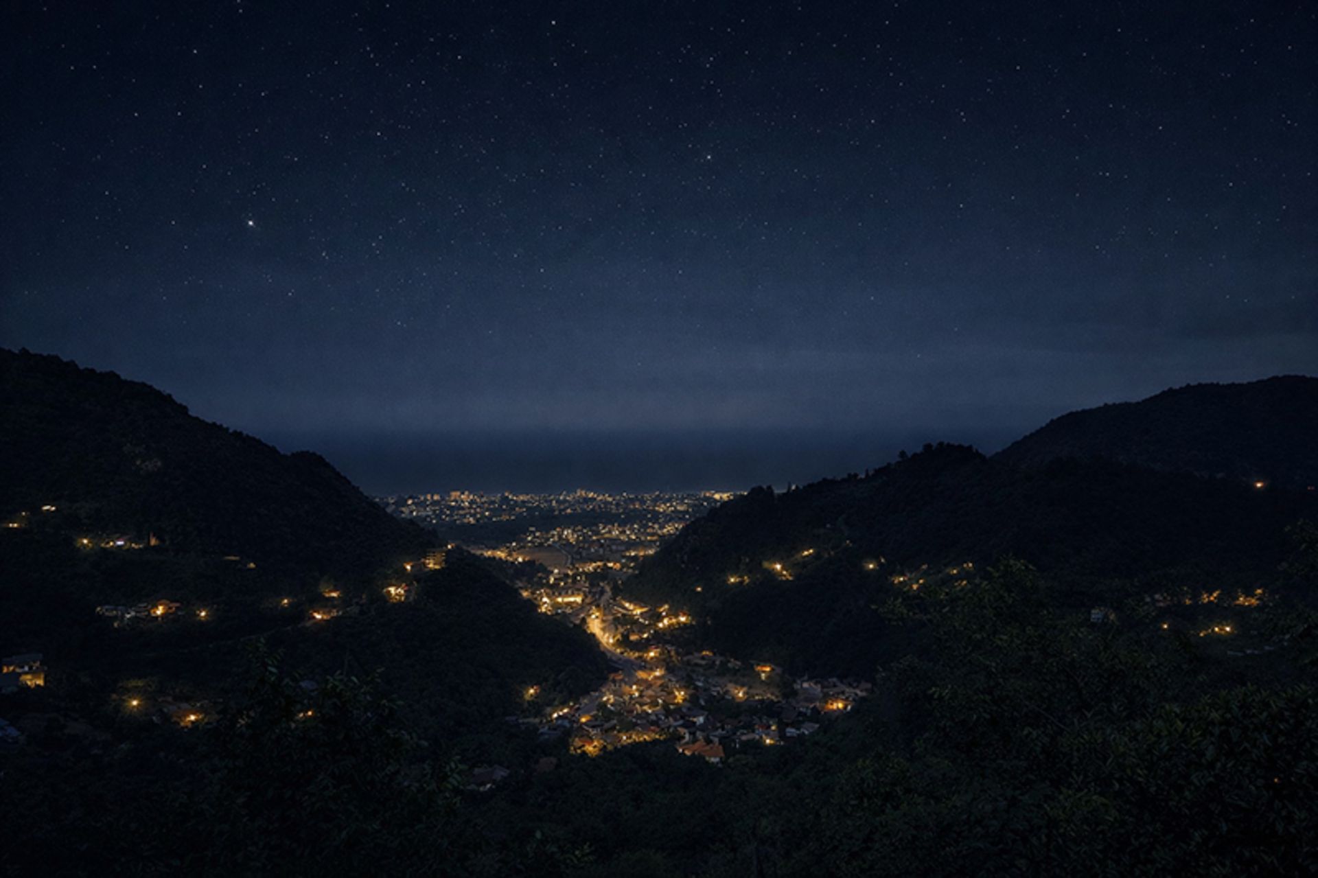 The view of Serulat village at night