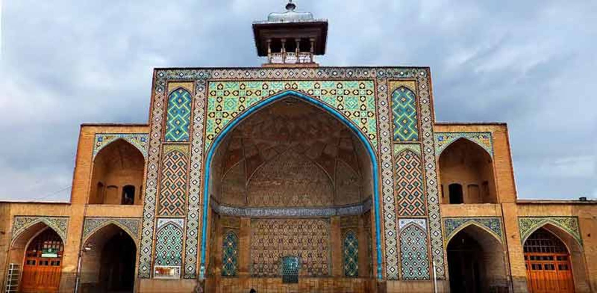 The tiled porch of Al-Nabi Mosque in Qazvin