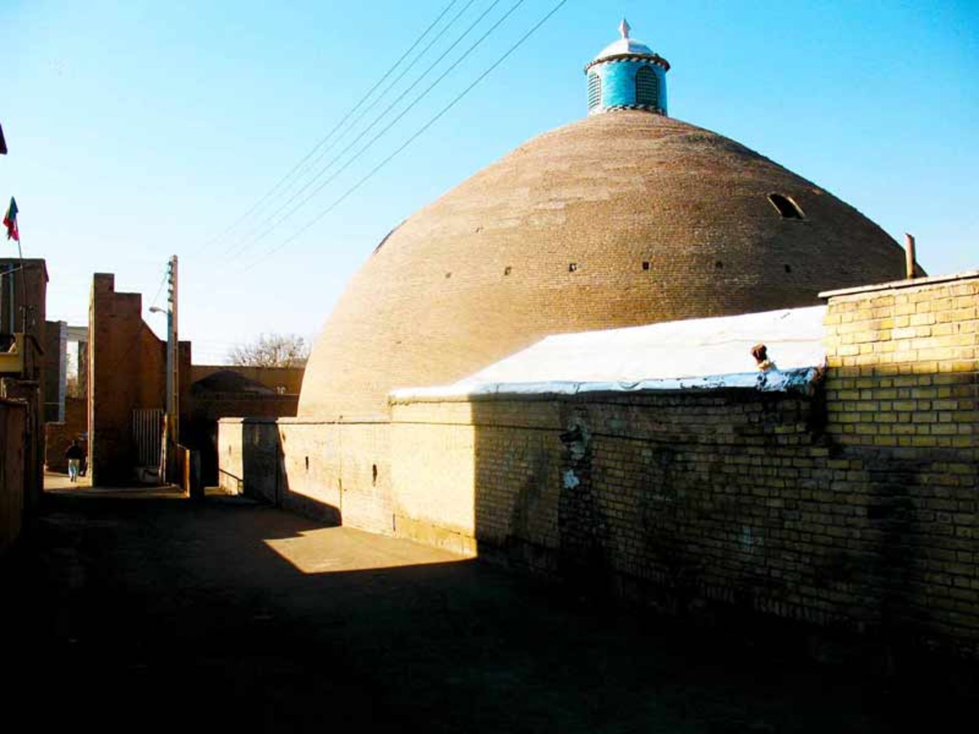 The large and clay dome of the Qazvin Sardar Bozur reservoir