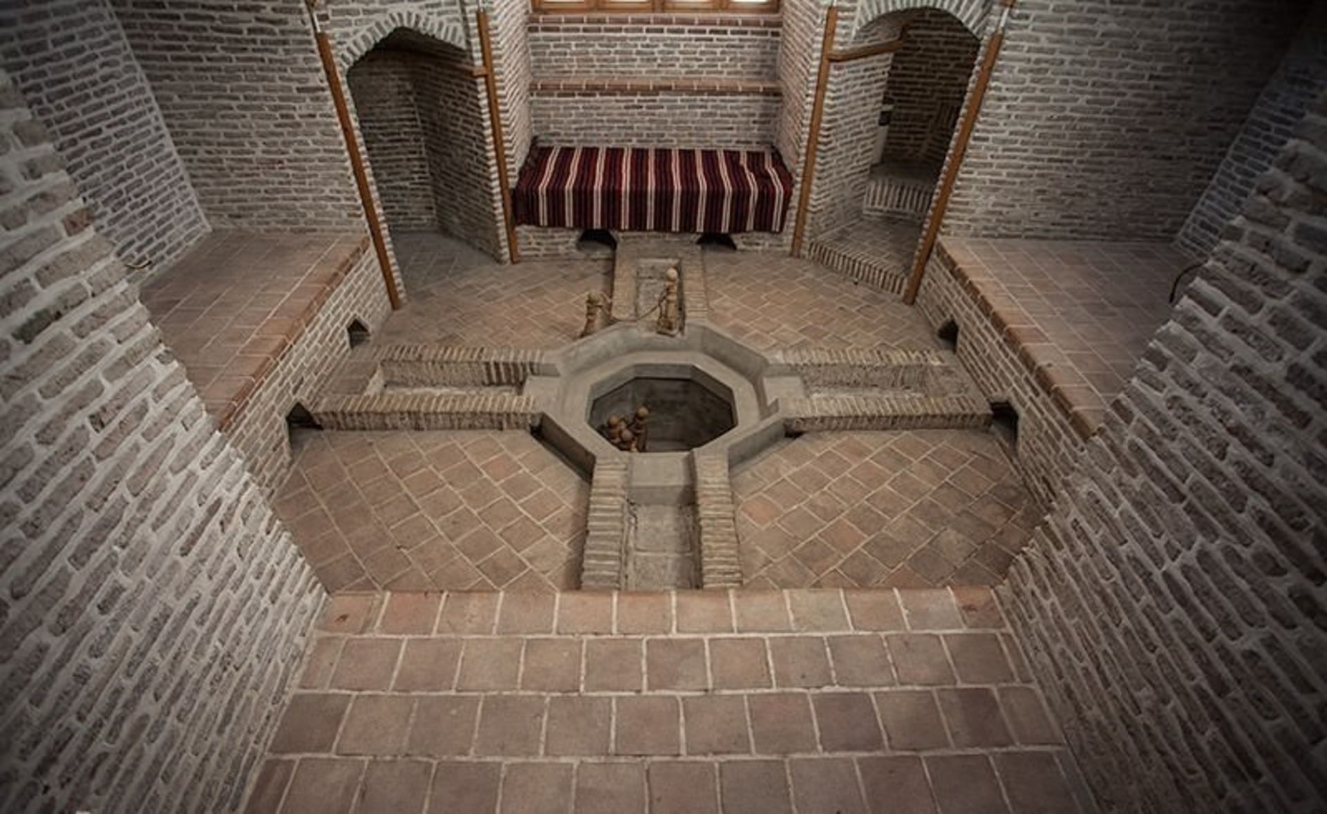 The interior of the Waziri bath in Sari