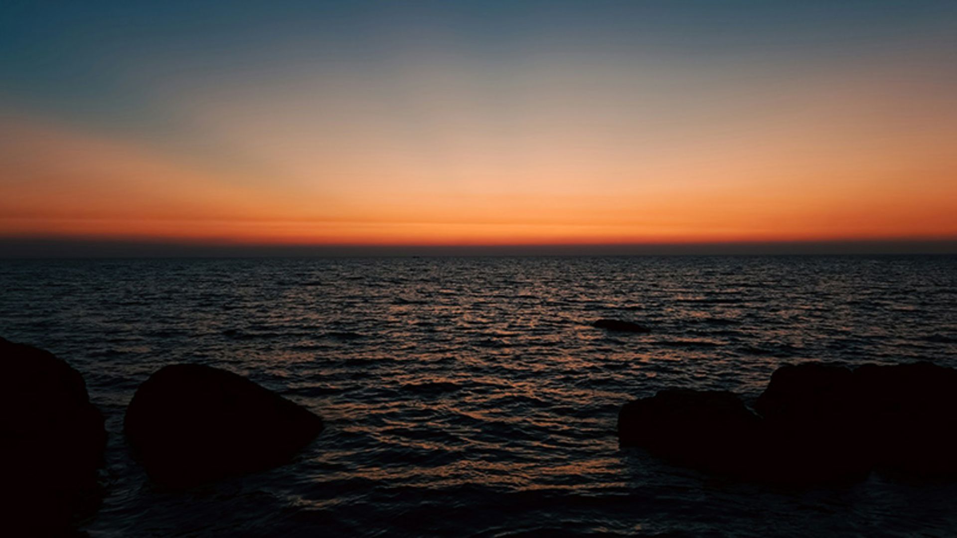 Sunset and darkness at Bushehr beach