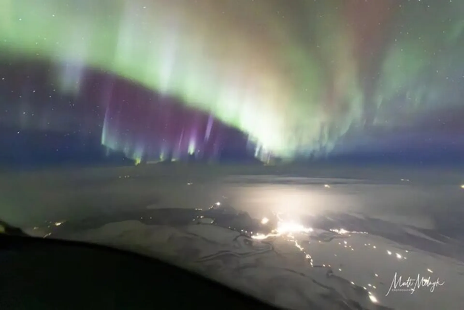 Aurora from the pilot's view