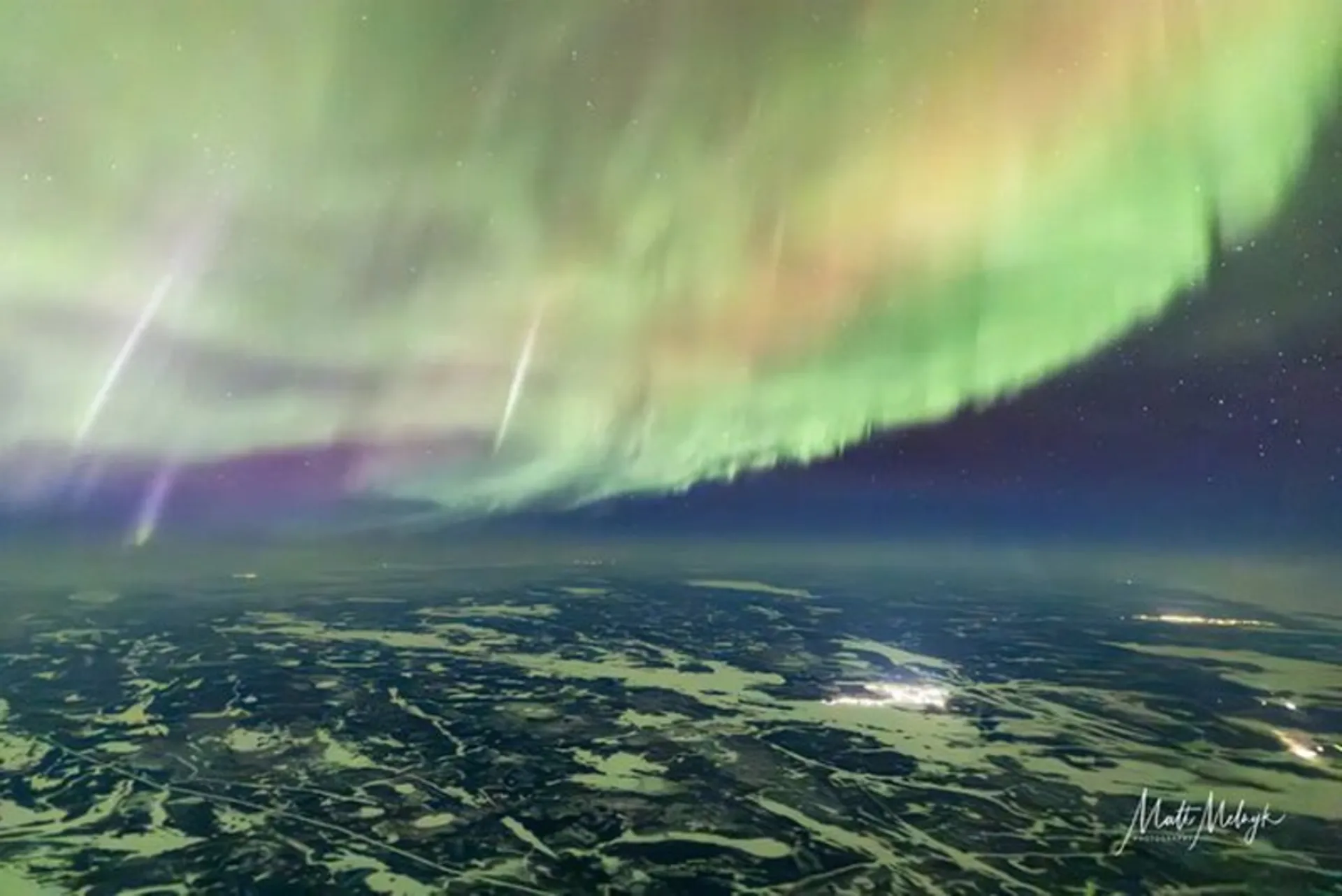Aurora from the pilot's view
