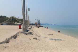 The sandy beach of Mr. Kish Beach