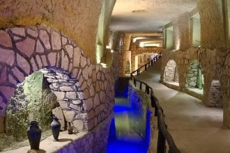 The interior of the underground city of Kariz Kish