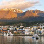 Colorful houses of the coastal city of Ushuaia