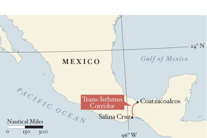 Tewantpak Corridor freight train route on the map