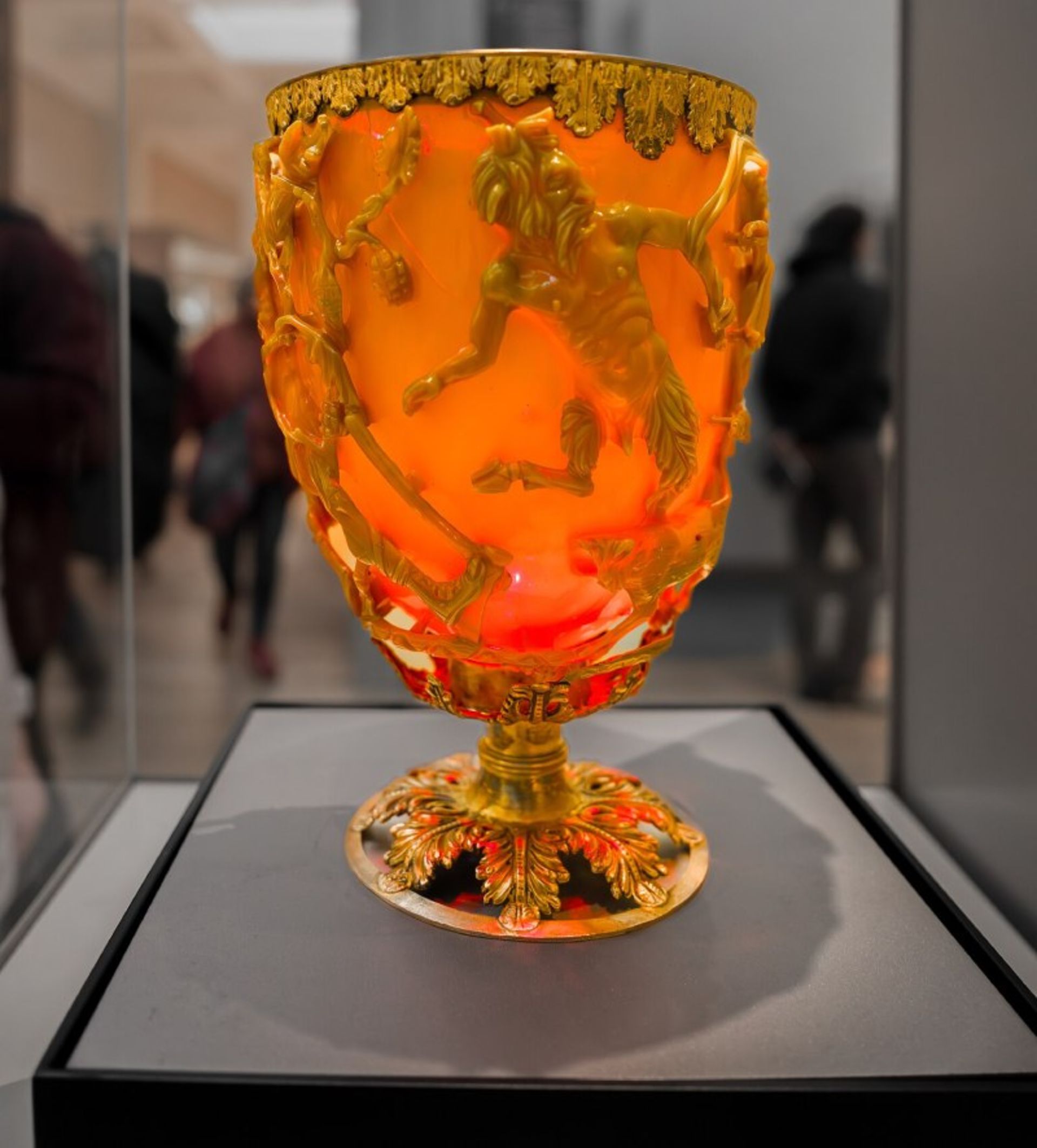Lycurgus cup with red color in the museum