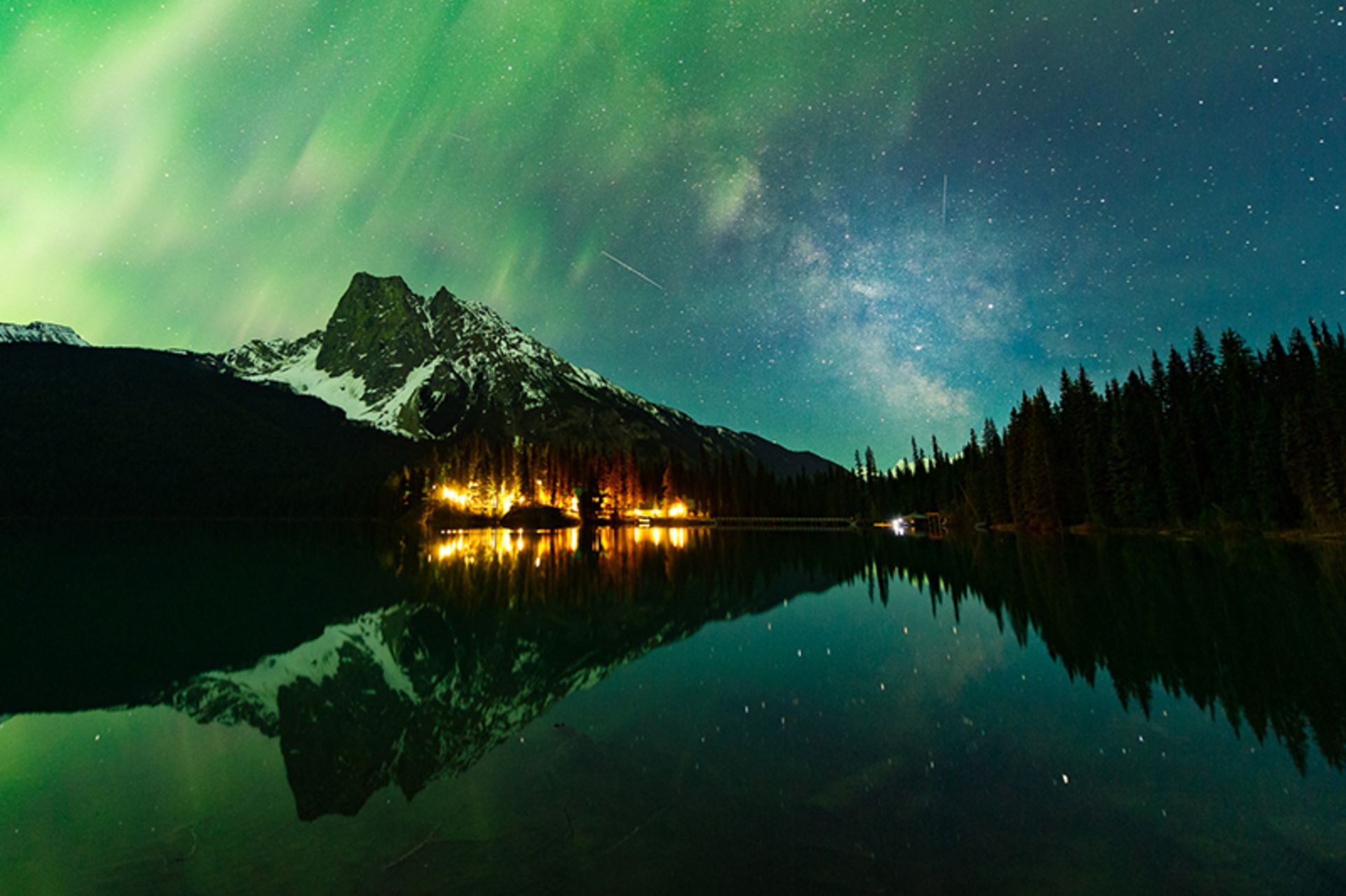 Ilimalat Lake in the darkness of the night