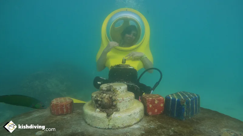 Kish underwater scooter without the need to swim and dive to watch the underwater world at the diving center
