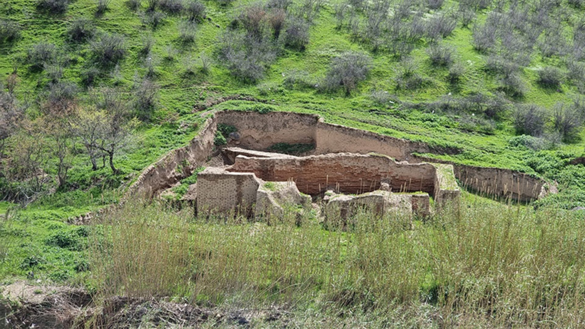 The remains of the Great Wall of Gorgan in the plains around Gorgan