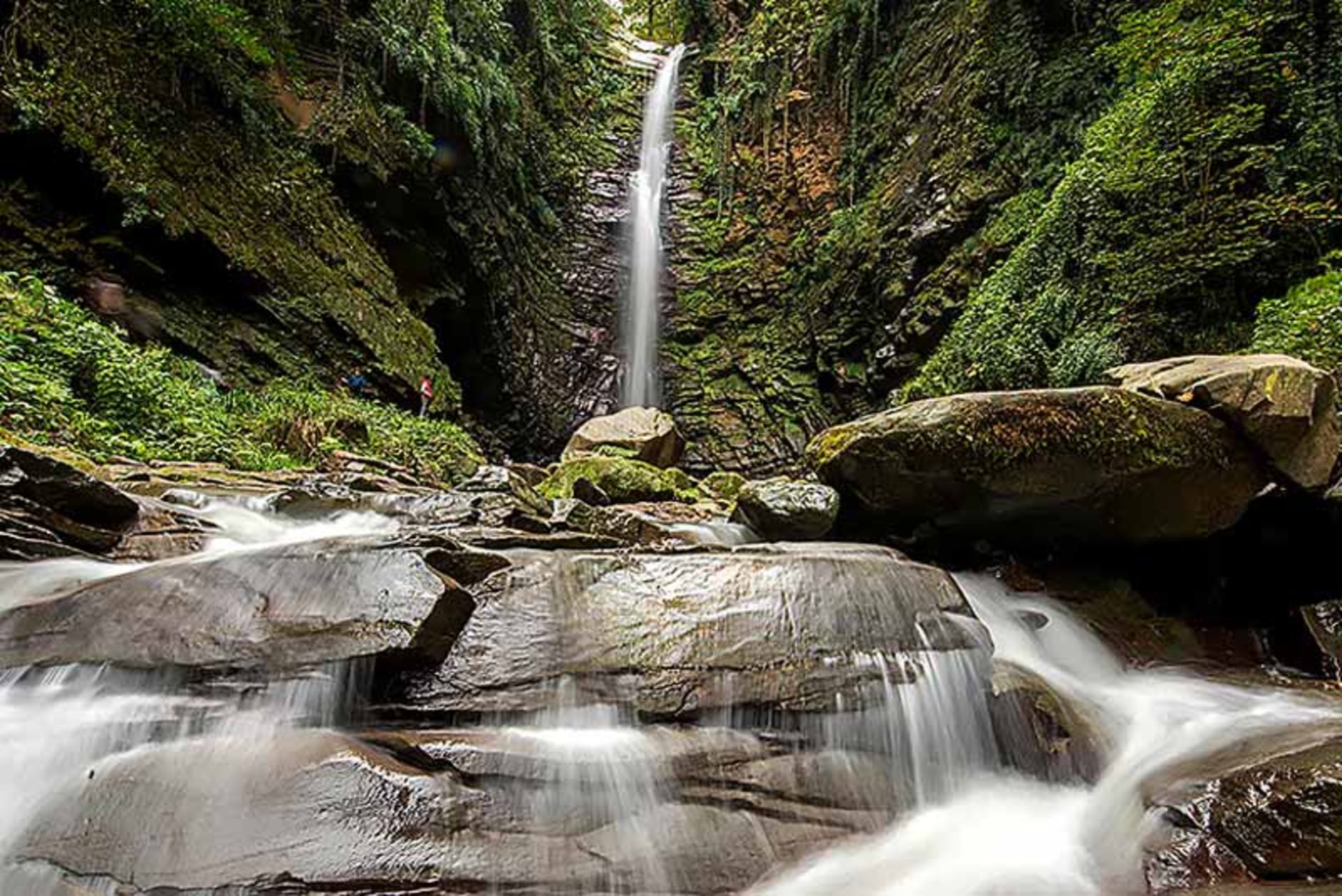 The spring nature of Gozo high waterfall