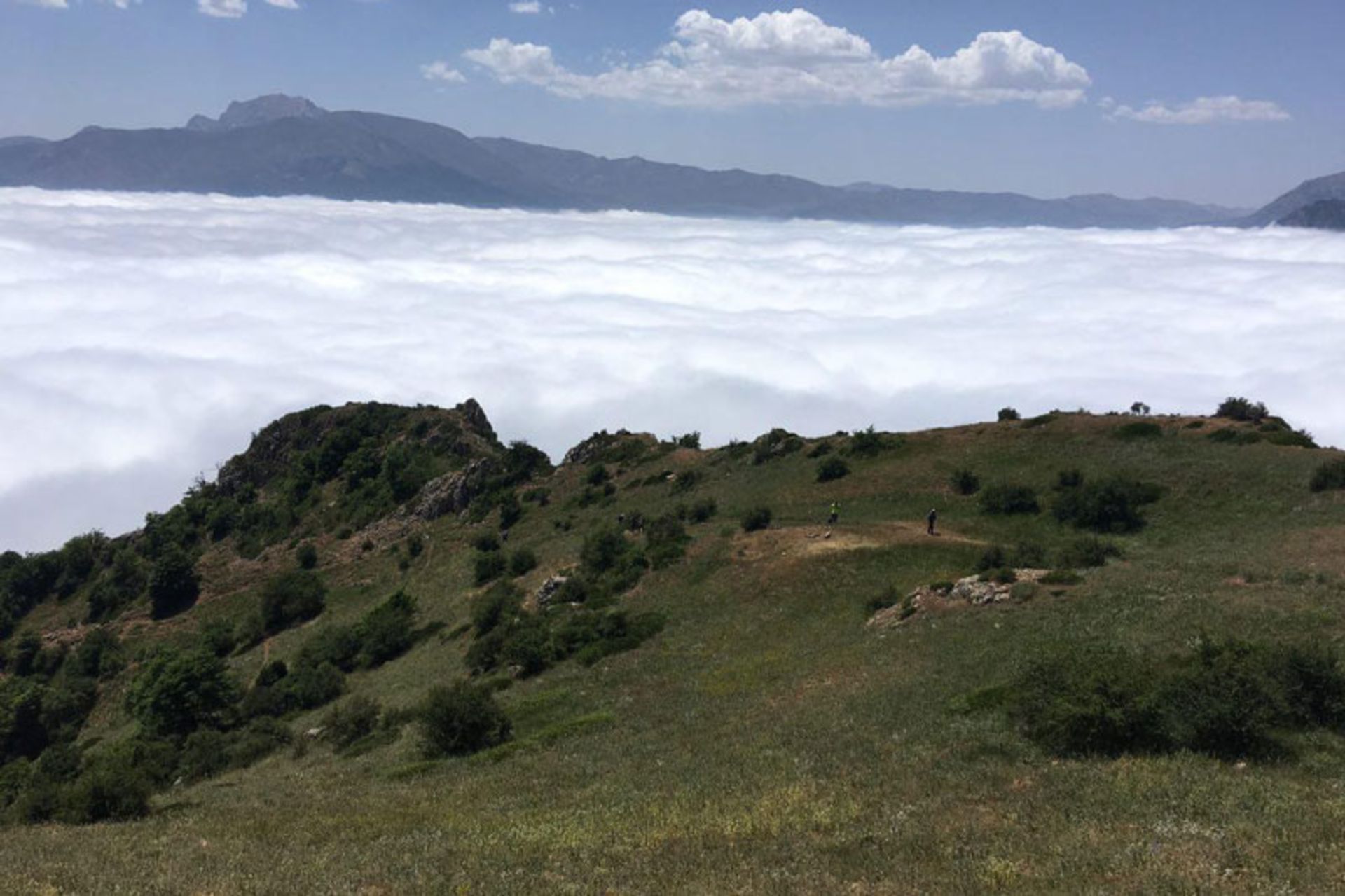 The ocean of clouds in the mountains