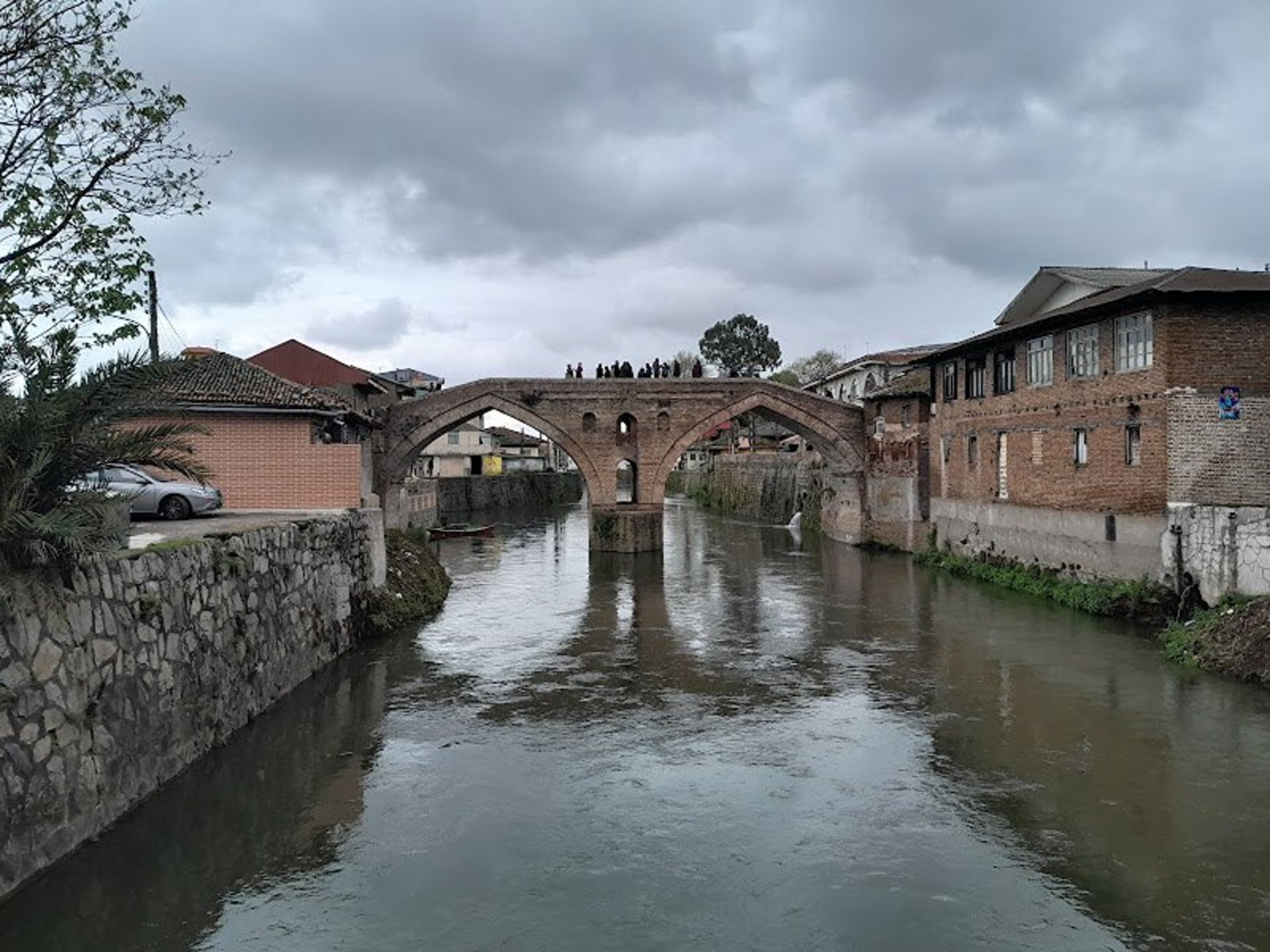 Langerud clay bridge in cloudy weather