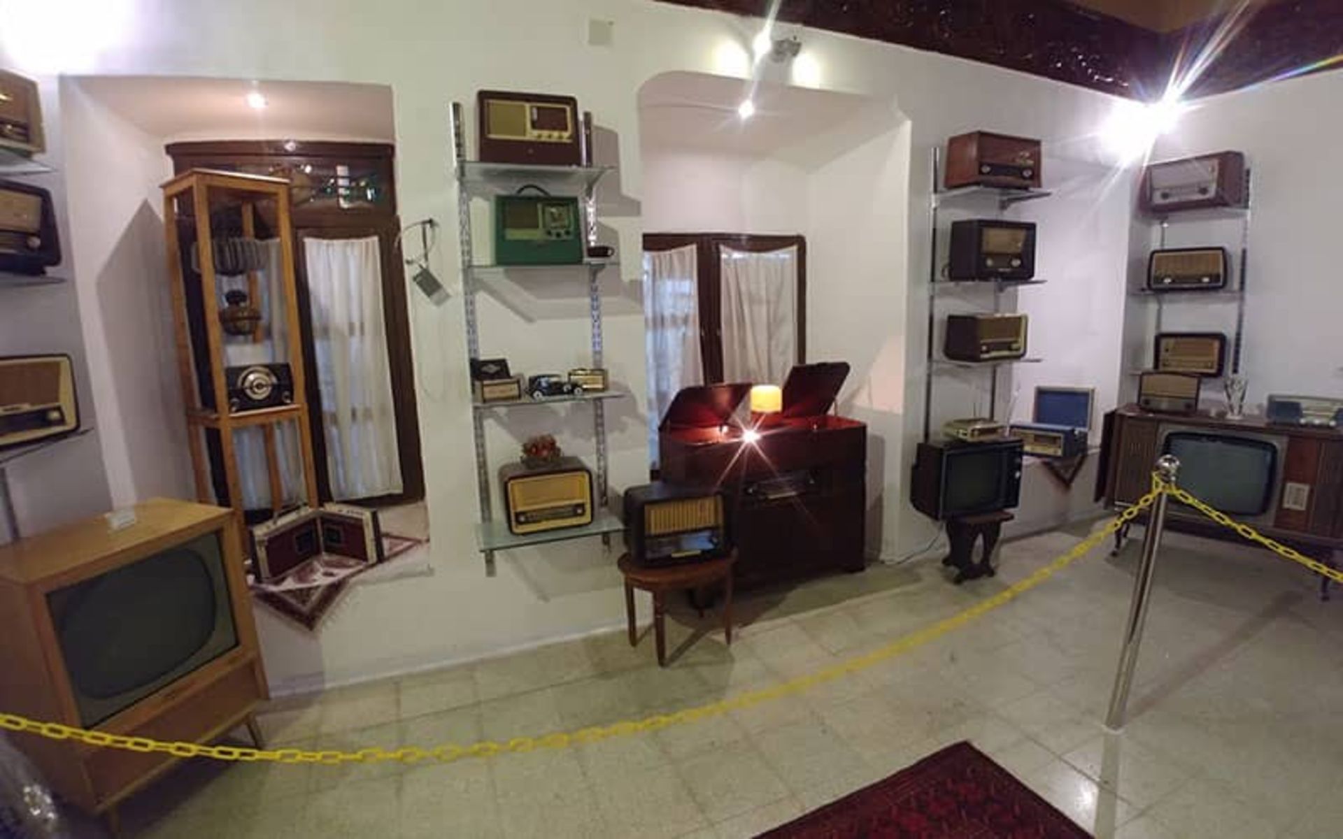 A collection of audio and video equipment in the Amir Palace and Bagh Museum