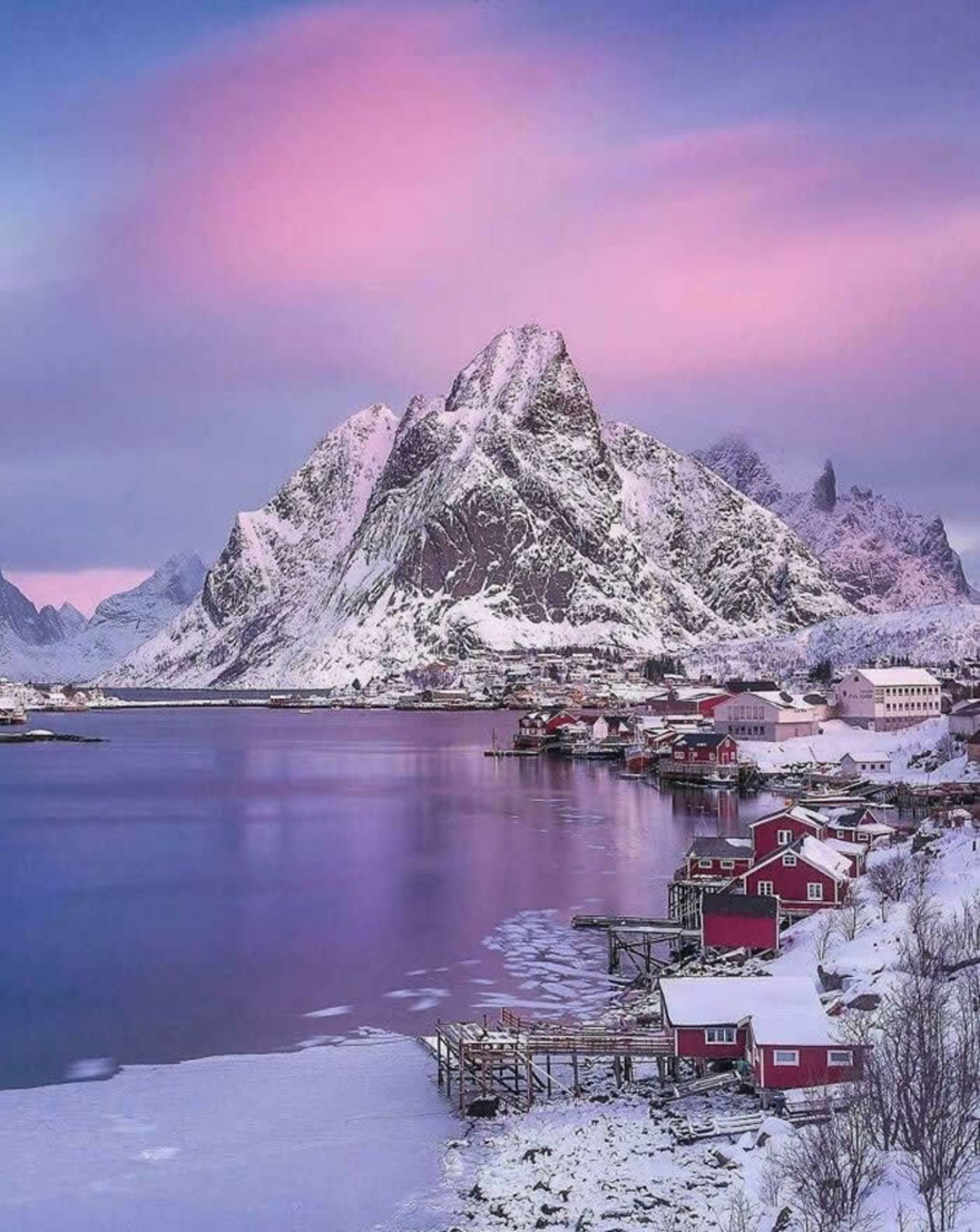 Snowy mountains in Norway
