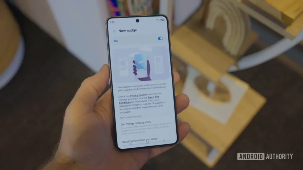 Now Nudge feature on Galaxy S26