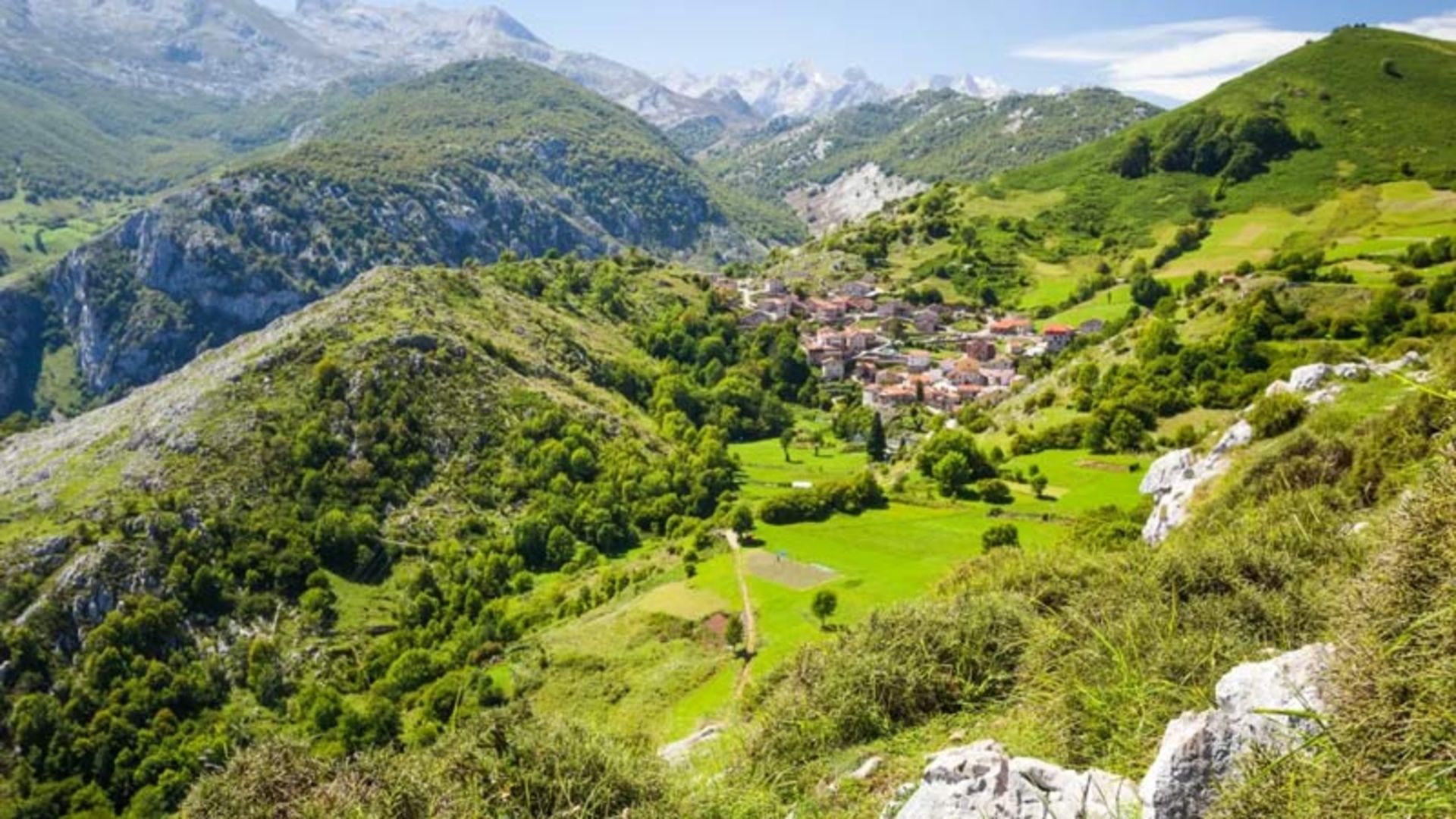 A view of a stone village in the heart of the Green Mountains
