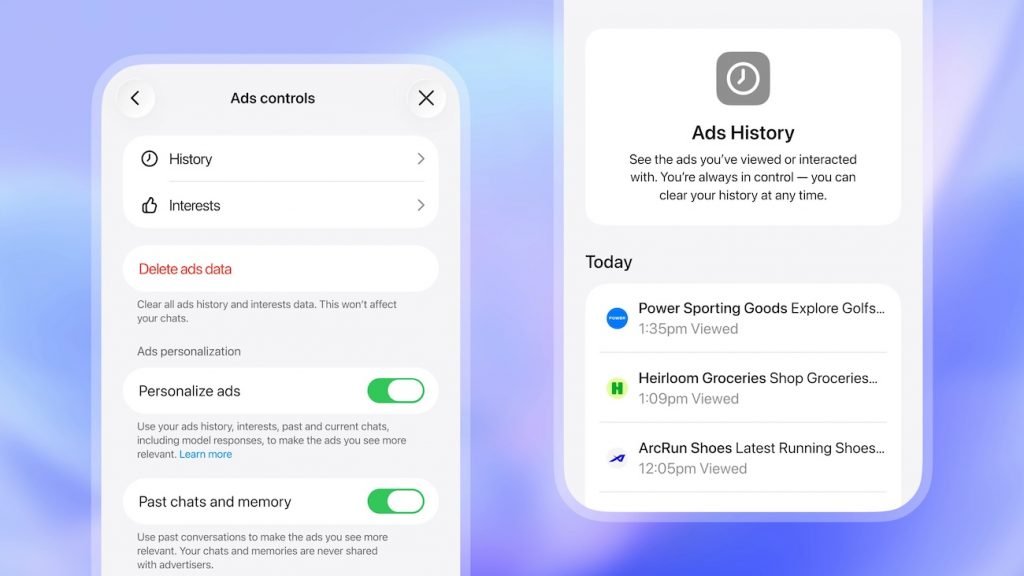 The beginning of the test display of ads in ChatGPT