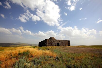 Sain stone caravanserai in the middle of the Ardabil plain