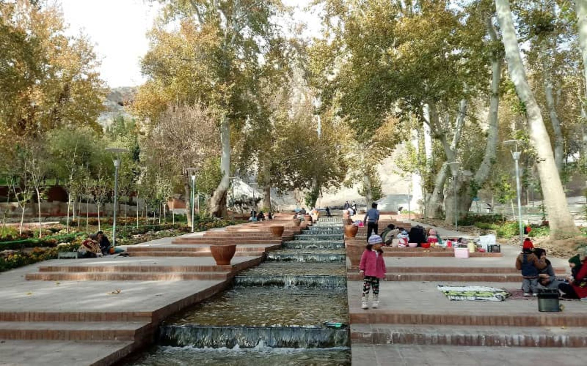 Stepped water fountain in Sarcheshme Mahalat Park