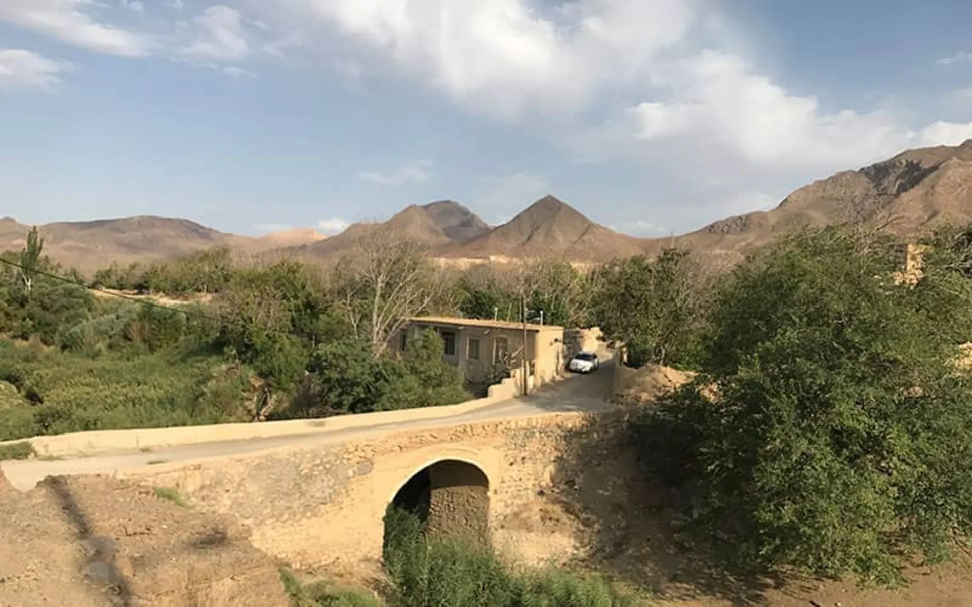 The old bridge in the green village of Khorhe