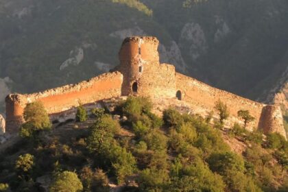 Ganglu Castle in the green mountain heights