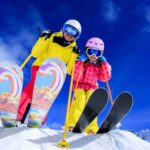 Skiers at Dezin ski resort