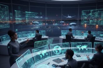 Flight control room with artificial intelligence
