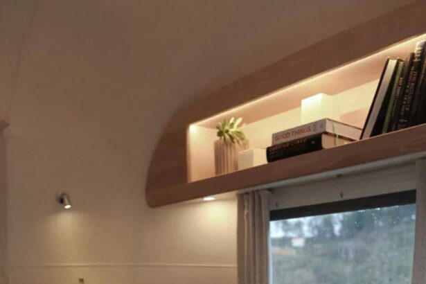 Cozy and minimal dining space inside the renovated luxury caravan